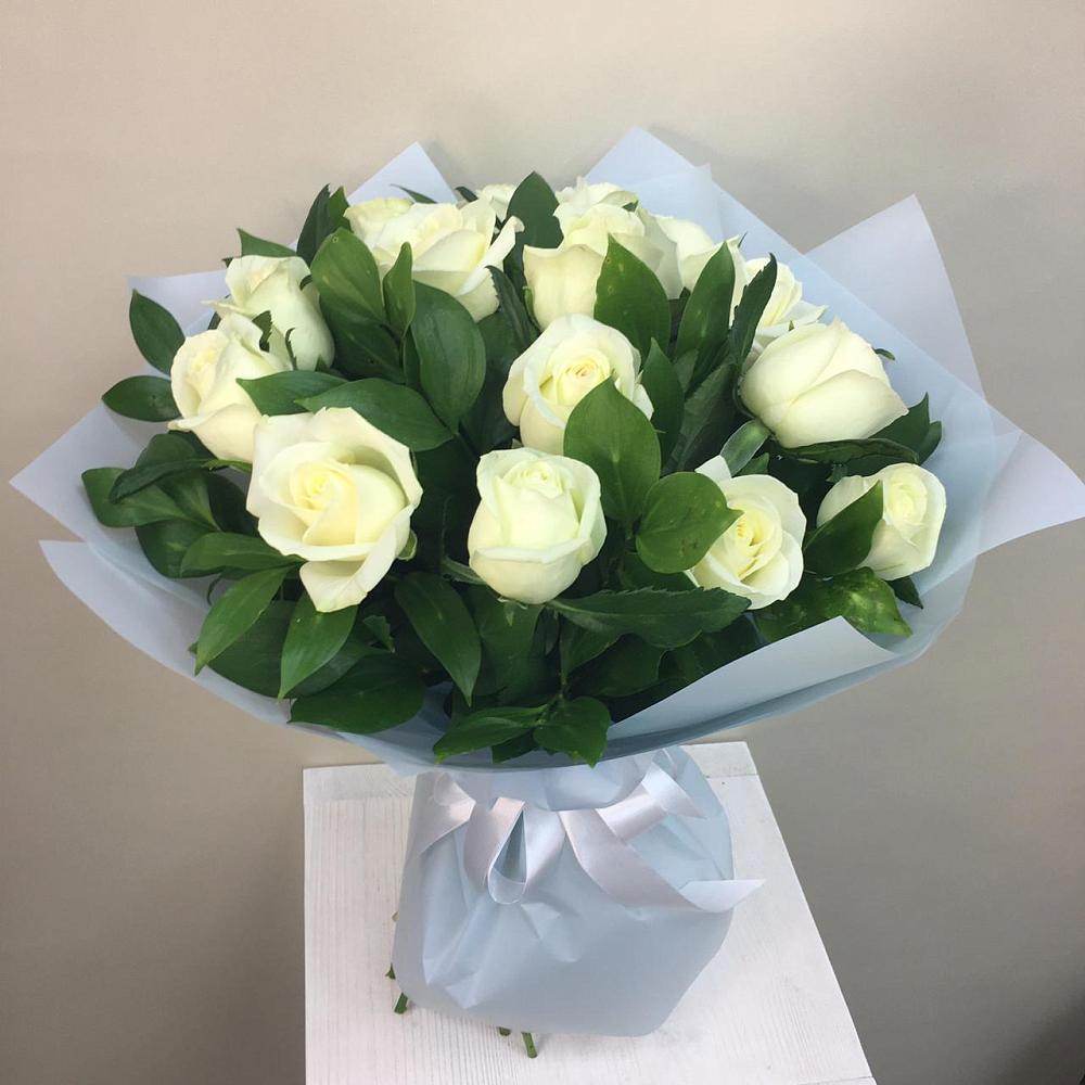 15 Белых роз Проуд в Акташ Букет 15 Белых роз Проуд в Акташ