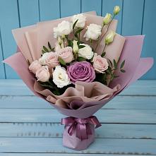 Букет Легкое дыхание в Акташ Букет цветов из:  Розы и Лизиантусы в Акташ
