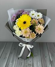 Букет цветов из:  Розы, Герберы и Хризантемы #REPLACE_PRED# Акташ
