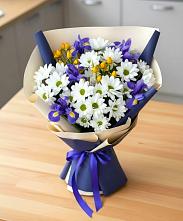 Букет цветов из:  Розы, Ирисы и Хризантемы в Акташ