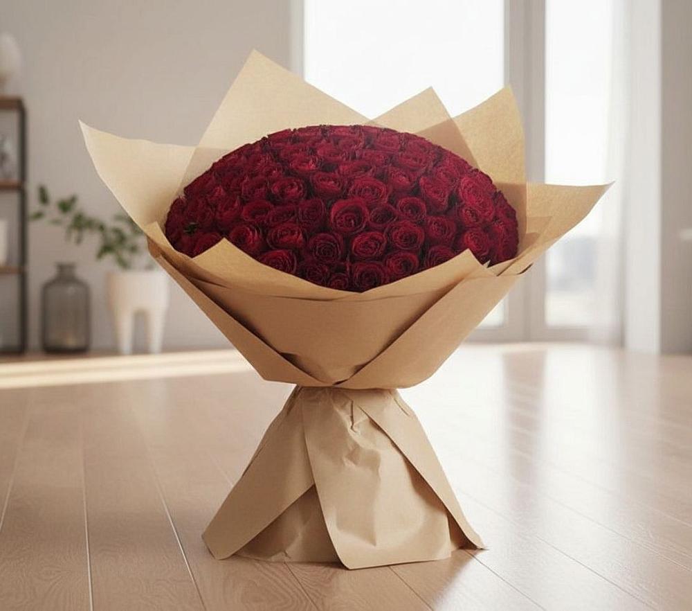 Букет 101 Красная роза в Акташ