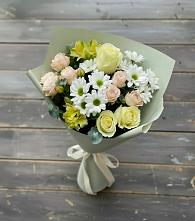 Букет цветов из:  Альстромерии, Розы и Хризантемы #REPLACE_PRED# Акташ