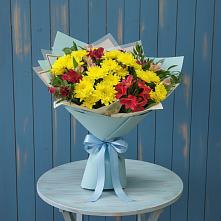 Букет цветов из:  Альстромерии и Хризантемы в Акташ