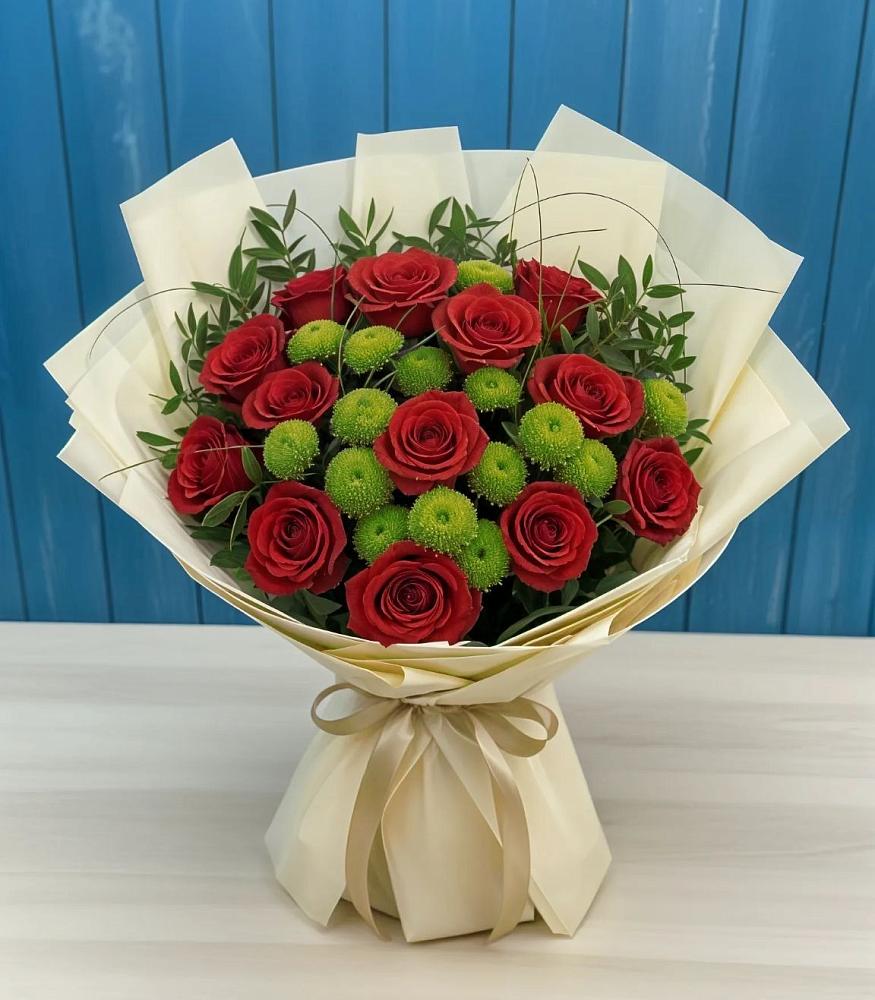 Букет цветов из: Розы и Хризантемы в Акташ